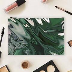 Green Marble Digital Abstract Cosmetic Bag (large) by Pakrebo