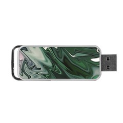 Green Marble Digital Abstract Portable Usb Flash (one Side) by Pakrebo