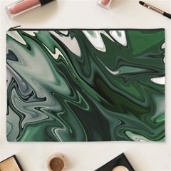 Green Marble Digital Abstract Cosmetic Bag (xxxl) by Pakrebo