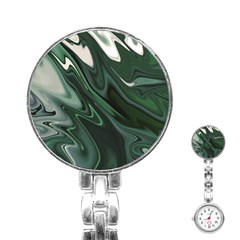 Green Marble Digital Abstract Stainless Steel Nurses Watch by Pakrebo