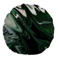 Green Marble Digital Abstract Large 18  Premium Flano Round Cushions by Pakrebo