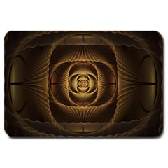 Fractal Copper Amber Abstract Large Doormat  by Pakrebo