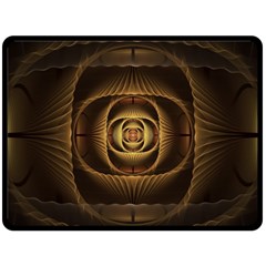 Fractal Copper Amber Abstract Double Sided Fleece Blanket (large)  by Pakrebo