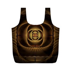 Fractal Copper Amber Abstract Full Print Recycle Bag (m) by Pakrebo