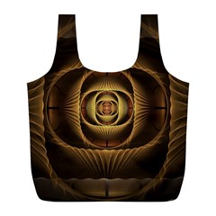 Fractal Copper Amber Abstract Full Print Recycle Bag (l) by Pakrebo