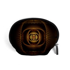 Fractal Copper Amber Abstract Accessory Pouch (small) by Pakrebo