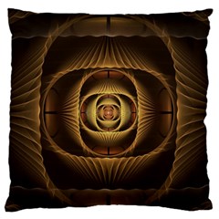 Fractal Copper Amber Abstract Large Flano Cushion Case (one Side) by Pakrebo