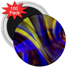 Soft Swirls Fractal Design 3  Magnets (100 Pack) by Pakrebo