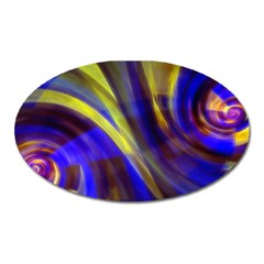 Soft Swirls Fractal Design Oval Magnet by Pakrebo