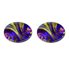 Soft Swirls Fractal Design Cufflinks (oval) by Pakrebo