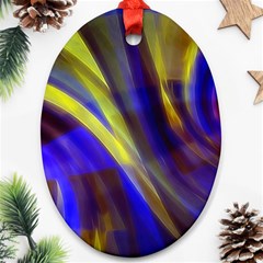 Soft Swirls Fractal Design Oval Ornament (two Sides) by Pakrebo