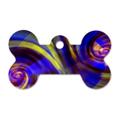 Soft Swirls Fractal Design Dog Tag Bone (one Side) by Pakrebo