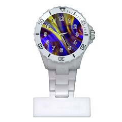 Soft Swirls Fractal Design Plastic Nurses Watch by Pakrebo