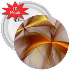 Abstract Gold White Background 3  Buttons (10 Pack)  by Pakrebo