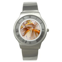 Abstract Gold White Background Stainless Steel Watch by Pakrebo