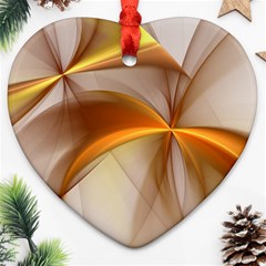 Abstract Gold White Background Heart Ornament (two Sides) by Pakrebo