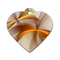 Abstract Gold White Background Dog Tag Heart (two Sides) by Pakrebo