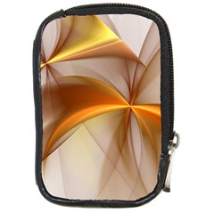 Abstract Gold White Background Compact Camera Leather Case by Pakrebo