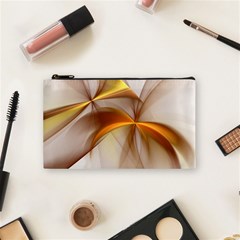 Abstract Gold White Background Cosmetic Bag (small) by Pakrebo