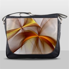 Abstract Gold White Background Messenger Bag by Pakrebo