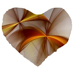 Abstract Gold White Background Large 19  Premium Heart Shape Cushions by Pakrebo