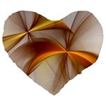 Abstract Gold White Background Large 19  Premium Heart Shape Cushions Front