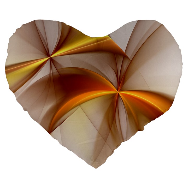 Abstract Gold White Background Large 19  Premium Heart Shape Cushions