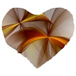 Abstract Gold White Background Large 19  Premium Heart Shape Cushions Back