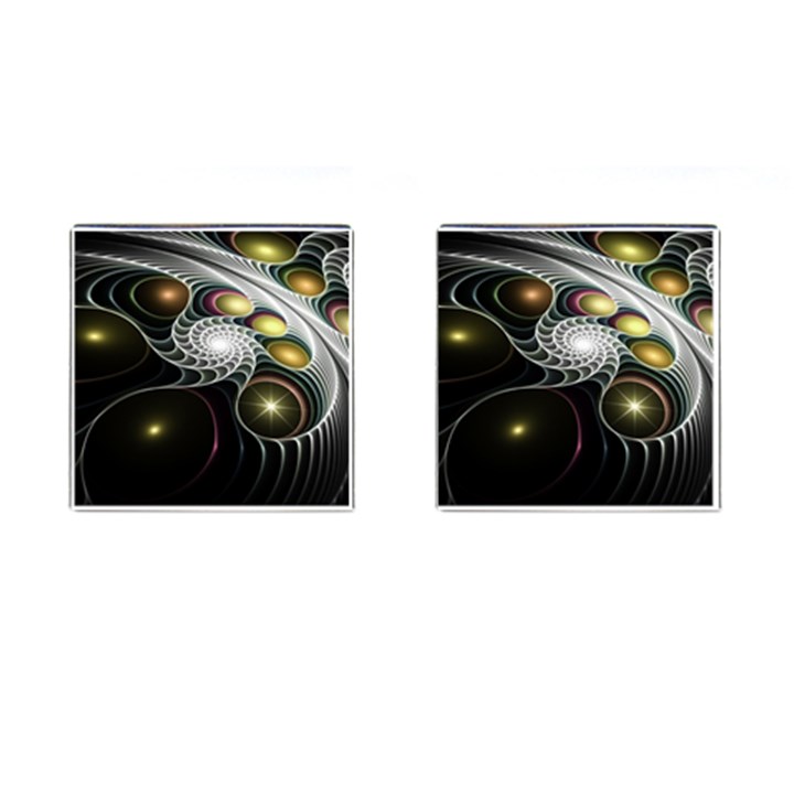 Fractal Bulbs Fantasy Curve Cufflinks (Square)