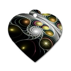 Fractal Bulbs Fantasy Curve Dog Tag Heart (two Sides) by Pakrebo