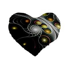 Fractal Bulbs Fantasy Curve Standard 16  Premium Flano Heart Shape Cushions by Pakrebo