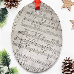 Sheet Music Paper Notes Antique Oval Ornament (two Sides) by Pakrebo