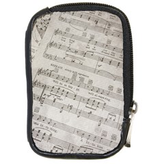 Sheet Music Paper Notes Antique Compact Camera Leather Case by Pakrebo