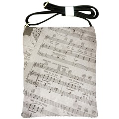 Sheet Music Paper Notes Antique Shoulder Sling Bag by Pakrebo