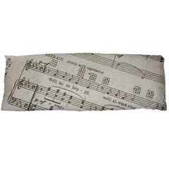 Sheet Music Paper Notes Antique Body Pillow Case (dakimakura) by Pakrebo