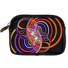 Multicolor Multi Color Circles Digital Camera Leather Case by Pakrebo