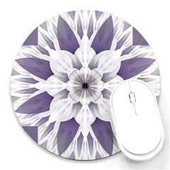 Fractal Floral Pattern Decorative Round Mousepads by Pakrebo