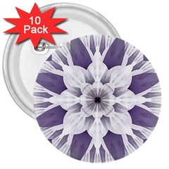 Fractal Floral Pattern Decorative 3  Buttons (10 Pack)  by Pakrebo