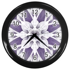 Fractal Floral Pattern Decorative Wall Clock (black) by Pakrebo