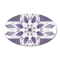 Fractal Floral Pattern Decorative Oval Magnet by Pakrebo