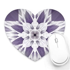 Fractal Floral Pattern Decorative Heart Mousepads by Pakrebo