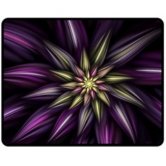 Fractal Flower Floral Abstract Fleece Blanket (medium)  by Pakrebo