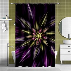 Fractal Flower Floral Abstract Shower Curtain 48  X 72  (small)  by Pakrebo