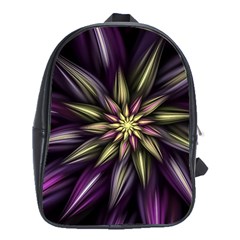 Fractal Flower Floral Abstract School Bag (xl) by Pakrebo