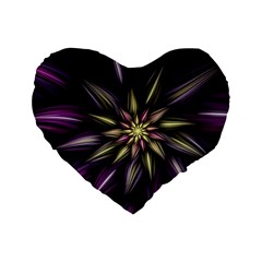 Fractal Flower Floral Abstract Standard 16  Premium Heart Shape Cushions by Pakrebo