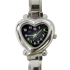 Fractal Fantasy Texture Purple Heart Italian Charm Watch