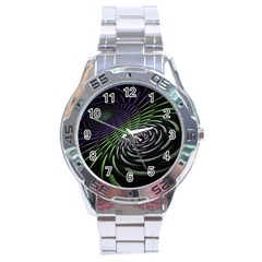 Fractal Fantasy Texture Purple Stainless Steel Analogue Watch by Pakrebo