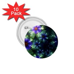 Fractal Painting Blue Floral 1 75  Buttons (10 Pack) by Pakrebo