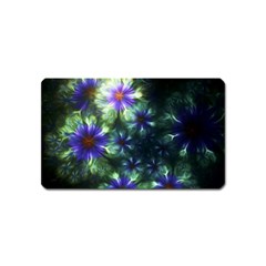 Fractal Painting Blue Floral Magnet (name Card)