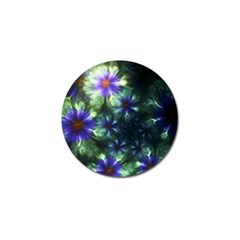 Fractal Painting Blue Floral Golf Ball Marker (4 Pack)